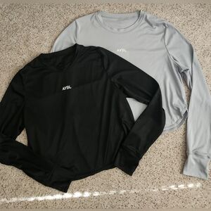 AYBL Black and Gray Long Sleeve Tops